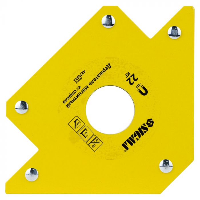 Магніт для зварки стріла 22кг 90×90мм (45°, 90°, 135°) SIGMA (4270321)