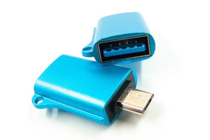 Перехідник Dengos OTG USB-microUSB Blue (ADP-020)