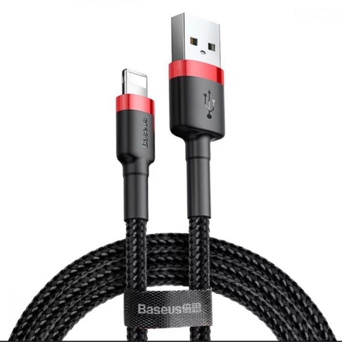 Кабель Baseus Cafule USB-Lightning, 2A, 3м Black/Red (CALKLF-R91)