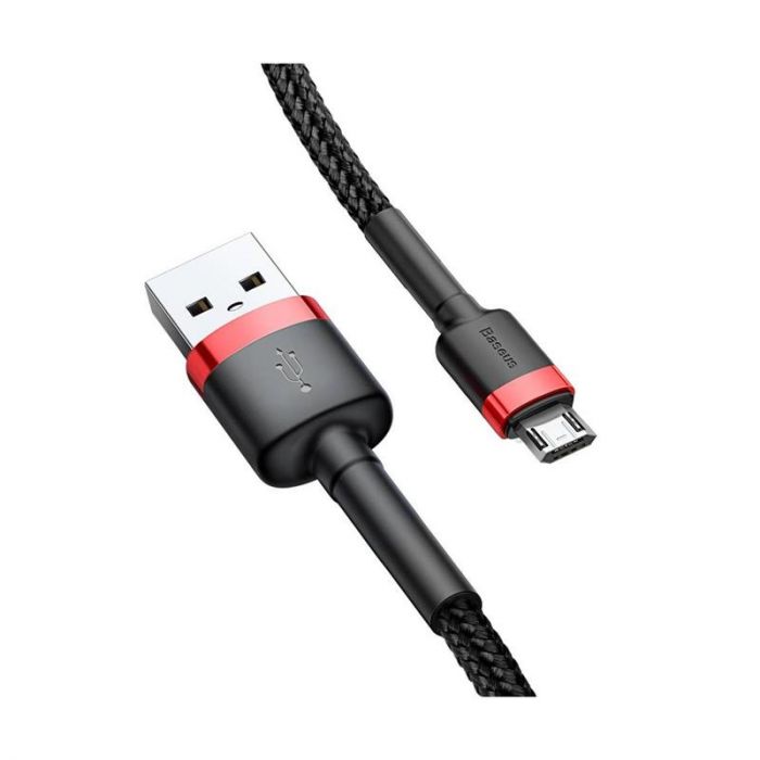 Кабель Baseus Cafule USB-microUSB, 2.4A, 0.5м Black/Red (CAMKLF-A91)