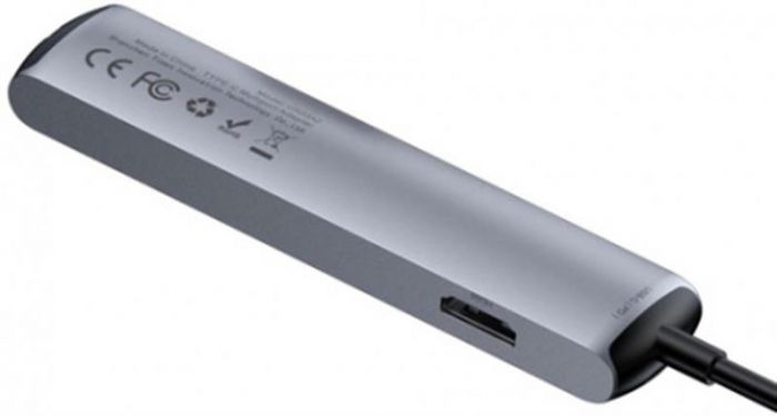 Концентратор USB-C Baseus Mechanical Eye 6 in 1 Smart Grey (CAHUB-J0G)