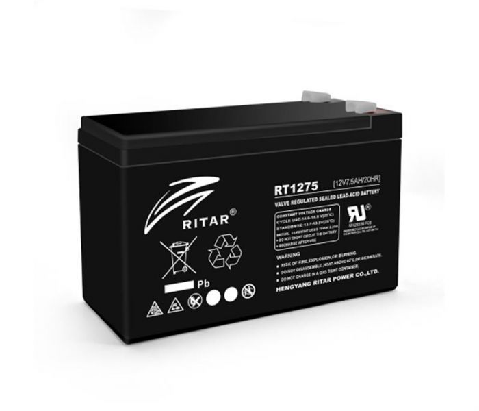 Акумуляторна батарея Ritar 12V 7.5Ah (RT1275B/08221) AGM Black