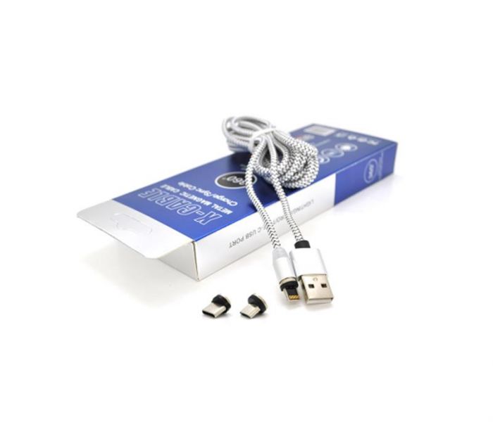 Магнітний кабель PiPo USB 2.0/Micro/Lighting/Type-C 2.0м Silver (18177)