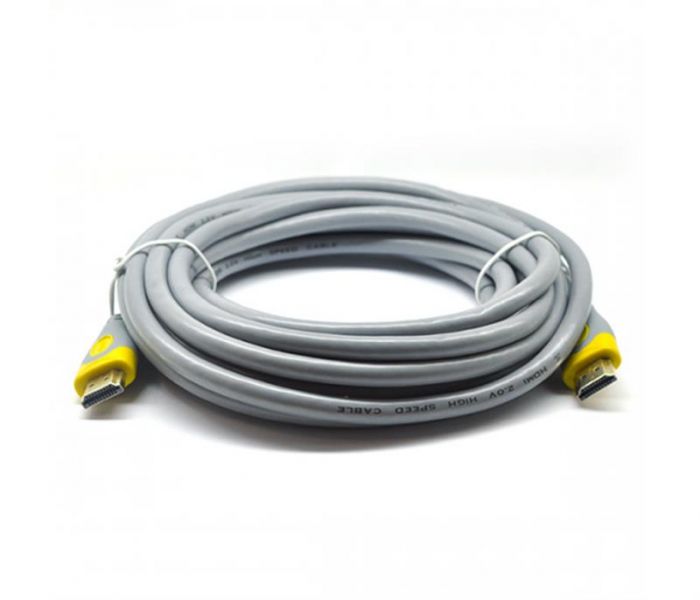 Кабель Merlion HDMI - HDMI V 2.0, (M/M), 10 м, Grey/Yellow (YT-HDMI(M)/(M)HSV2.0-10m/10125)