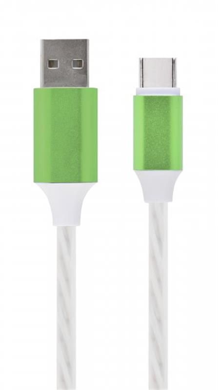 Кабель Cablexpert (CC-USB-CMLED-1M), USB 2.0 - USB Type-C, 1м, преміум, білий