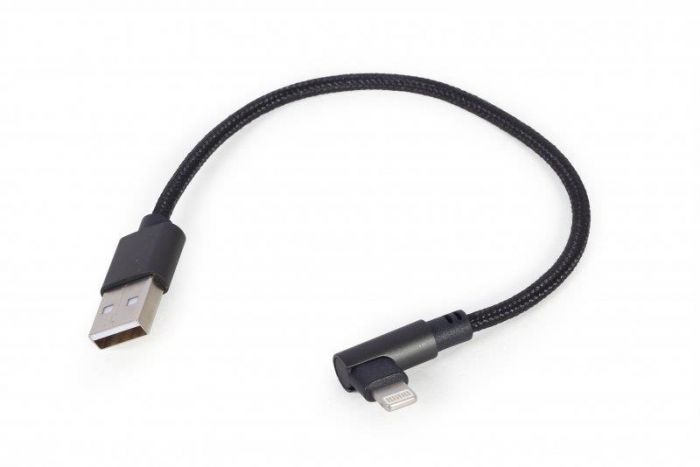 Кабель Cablexpert (CC-USB2-AMLML-0.2M), USB2.0 BM - Lightning, 0.2м, чорний