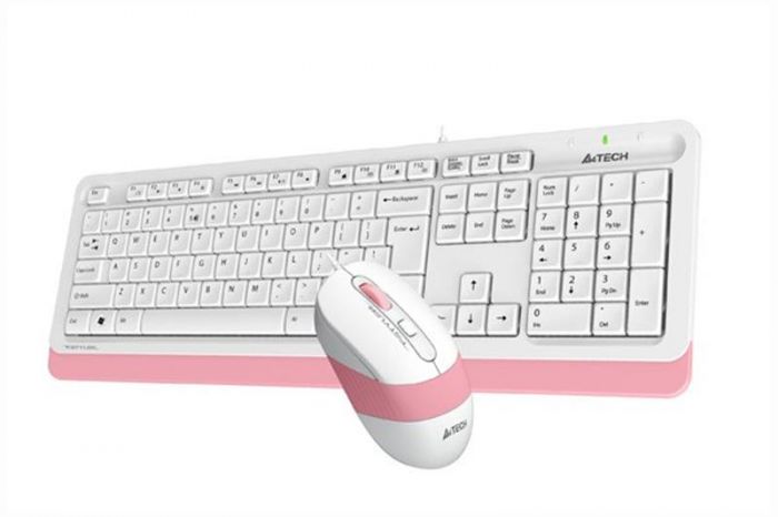 Комплект (клавіатура, мишка) A4Tech F1010 White/Pink USB