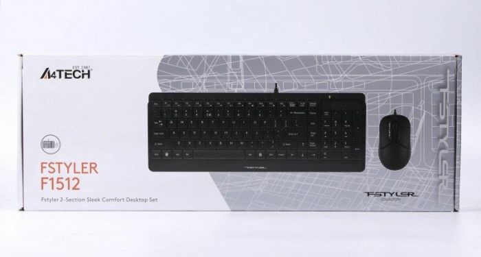 Комплект (клавіатура, мишка) A4Tech F1512 Black USB