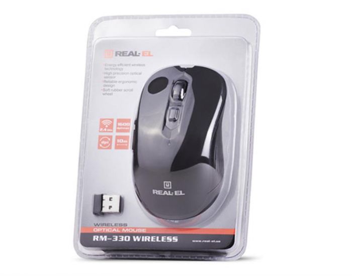 Мишка бездротова REAL-EL RM-330 Black USB