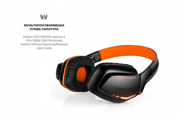 Bluetooth-гарнітура Kotion EACH B3506 Black/Orange (ktb3506bt)