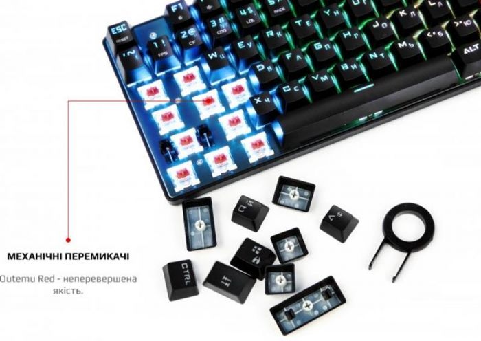 Клавіатура Motospeed CK104 Outemu Red RGB (mtck104cmr) Silver USB