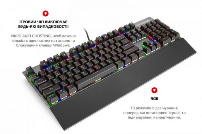 Клавіатура Motospeed CK108 Outemu Red Ukr (mtck108mr) Silver USB