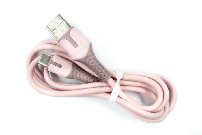 Кабель Dengos USB - USB Type-C (M/M), 1 м, Rose (PLS-TC-IND-SOFT-ROSE)