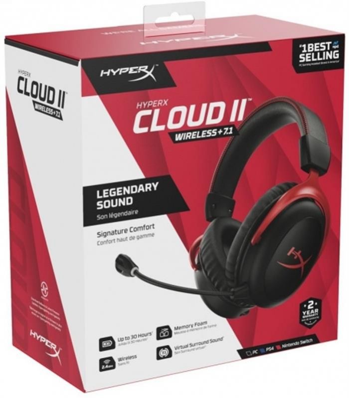 Bluetooth-гарнітура HyperX Cloud II WL USB Black/Red (4P5K4AA)