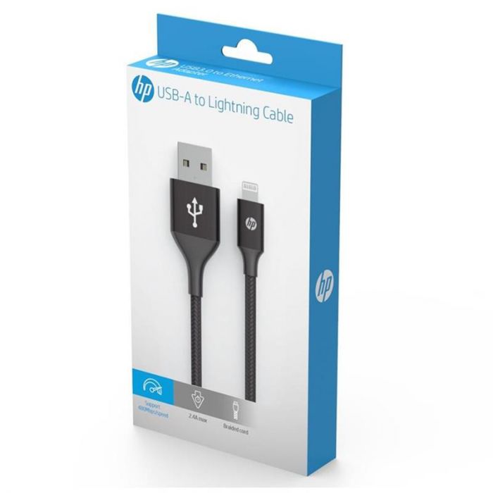 Кабель HP USB - Lightning (M/M), 2 м, чорний (DHC-MF100-2M)