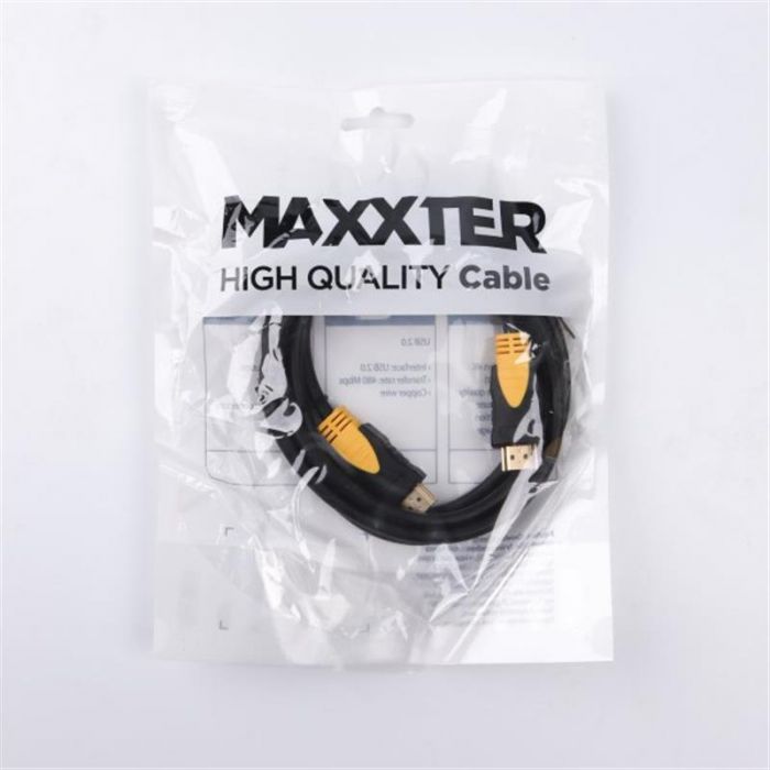 Кабель Maxxter HDMI - HDMI, v2.0, M/M, 1 м, чорний (VP-HDMI-1M) пакет