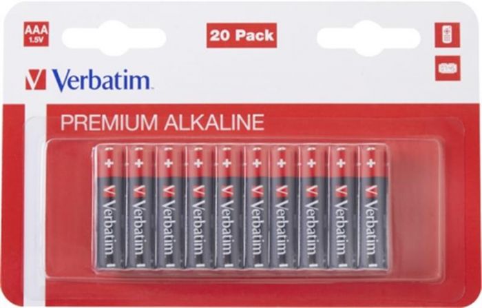 Батарейка Verbatim Alkaline AAA/LR03 BL 20шт_