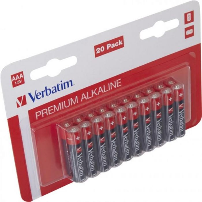 Батарейка Verbatim Alkaline AAA/LR03 BL 20шт_