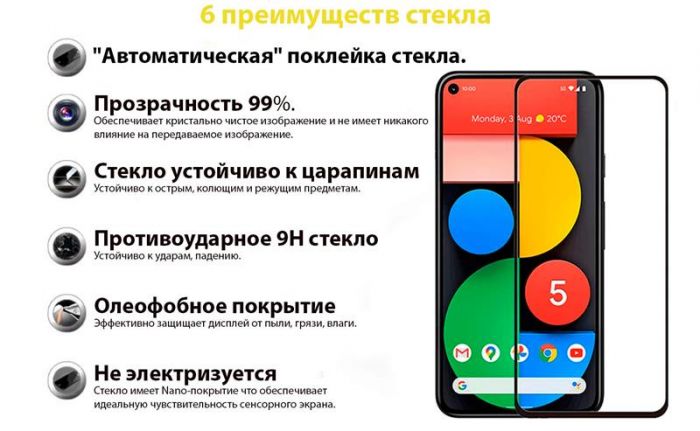 Захисне скло BeCover для Google Pixel 5 Black (706667)