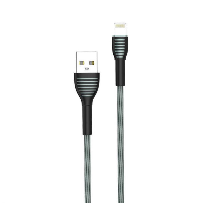 Кабель ColorWay USB - Lightning (M/M), braided cloth, 3 А, 1 м, Gray (CW-CBUL041-GR)