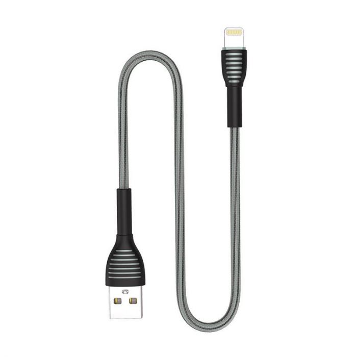 Кабель ColorWay USB - Lightning (M/M), braided cloth, 3 А, 1 м, Gray (CW-CBUL041-GR)