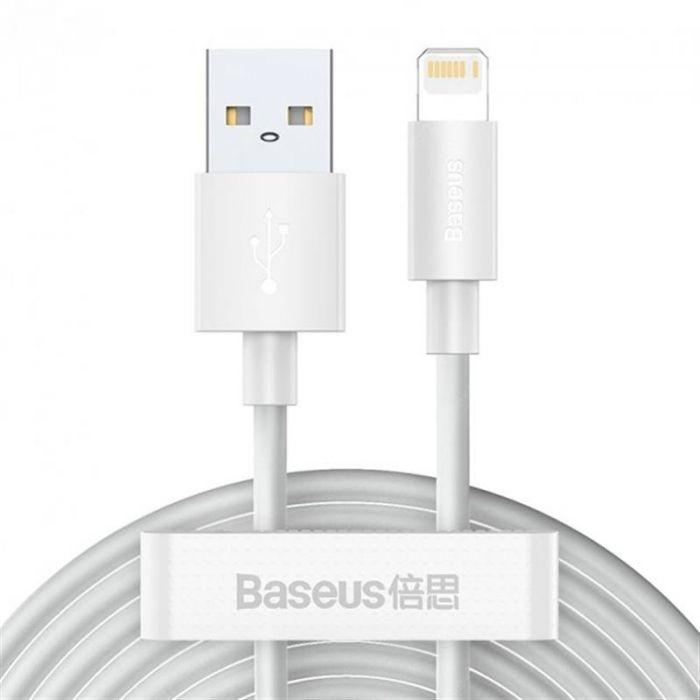 Кабель Baseus Simple Wisdom USB-Lightning, 1.5м White 2шт (TZCALZJ-02)