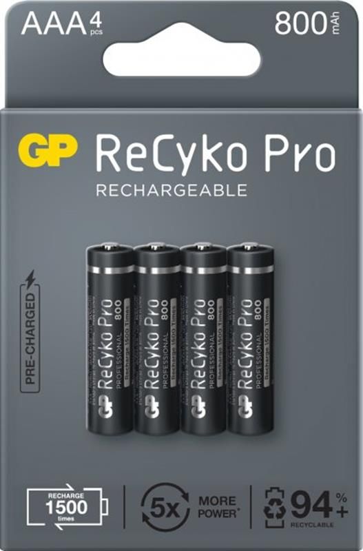 Акумулятори GP Recyko Pro 800 AAA/HR03 NI-MH 800mAh BL 4 шт