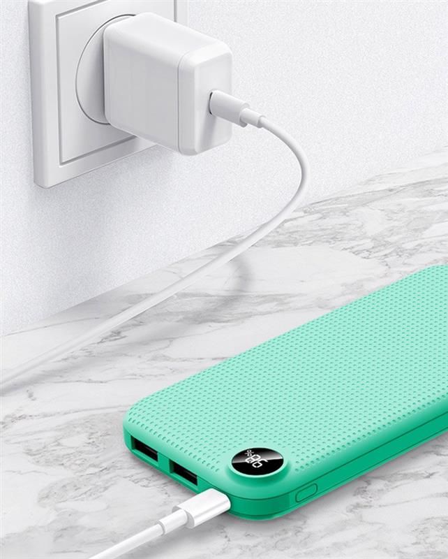 Універсальна мобільна батарея ColorWay Slim, LCD 10000mAh Green (CW-PB100LPH2GR-D)