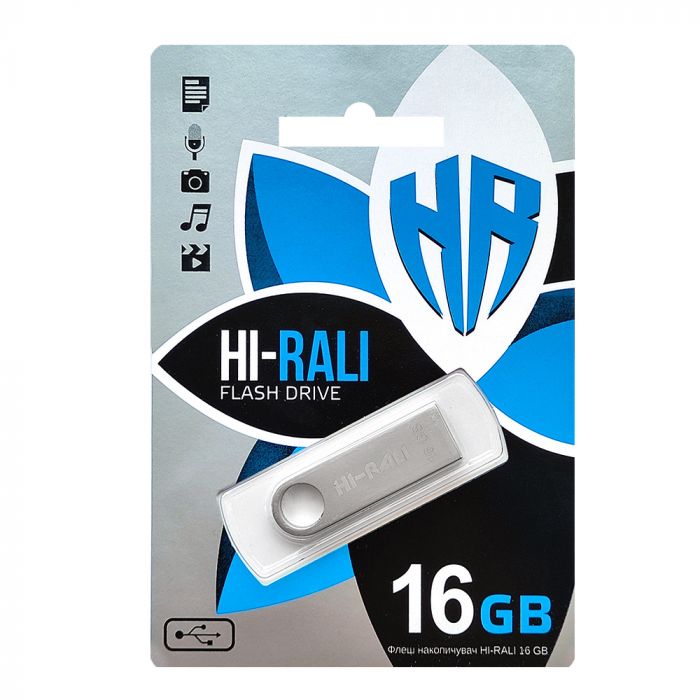 Флеш-накопичувач USB 16GB Hi-Rali Shuttle Series Silver (HI-16GBSHSL)