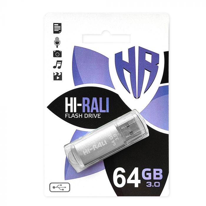 Флеш-накопичувач USB3.0 64GB Hi-Rali Rocket Series Silver (HI-64GB3VCSL)