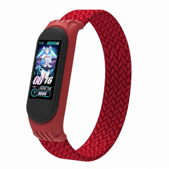 Ремінець Armorstandart Braided Solo Loop для Xiaomi Mi Band 6/5/4 Red size S (ARM59182)