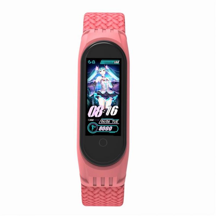 Ремінець Armorstandart Braided Solo Loop для Xiaomi Mi Band 6/5/4 Pink size M (ARM58767)