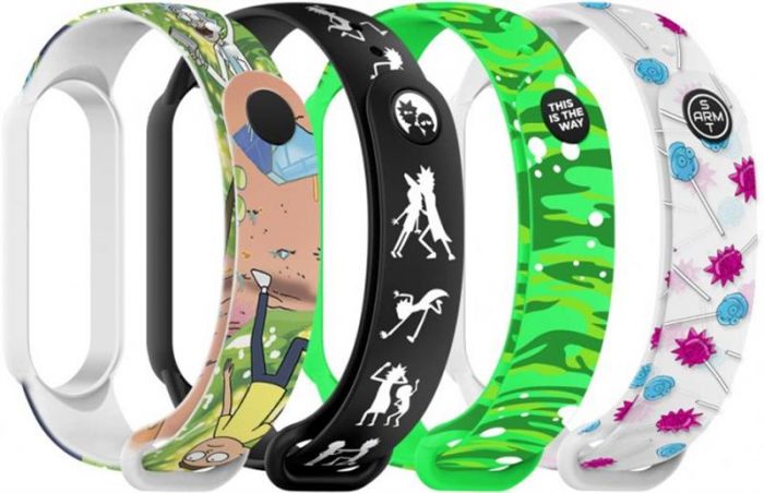 Комплект ремінців Armorstandart для браслета Xiaomi Mi Band 5/Mi Band 6 Rick&Morty 4 шт. (ARM59729)