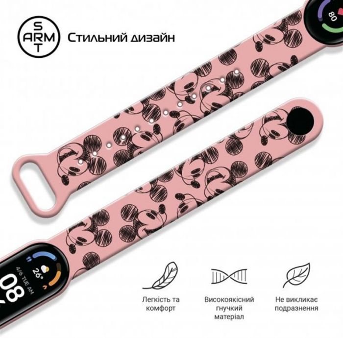 Ремінець Armorstandart Cartoon для Xiaomi Mi Band 6/5 Mickey Pink (ARM59255)