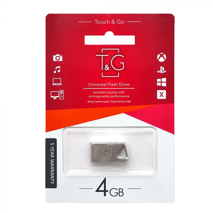 Флеш-накопичувач USB 4GB T&G 109 Metal Series Silver (TG109-4G)