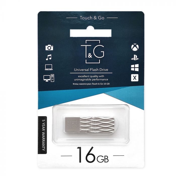 Флеш-накопичувач USB 16GB T&G 103 Metal Series Silver (TG103-16G)