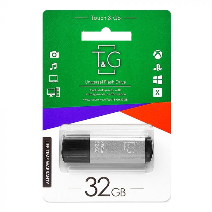 Флеш-накопичувач USB 32GB T&G 121 Vega Series Silver (TG121-32GBSL)