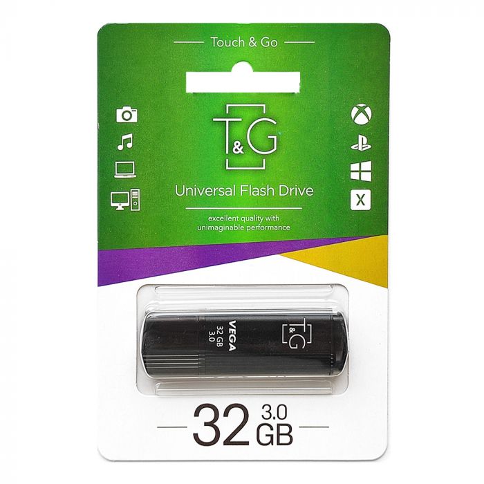 Флеш-накопичувач USB3.0 32GB T&G 121 Vega Series Black (TG121-32GB3BK)