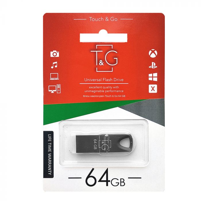 Флеш-накопичувач USB 64GB T&G 117 Metal Series Black (TG117BK-64G)