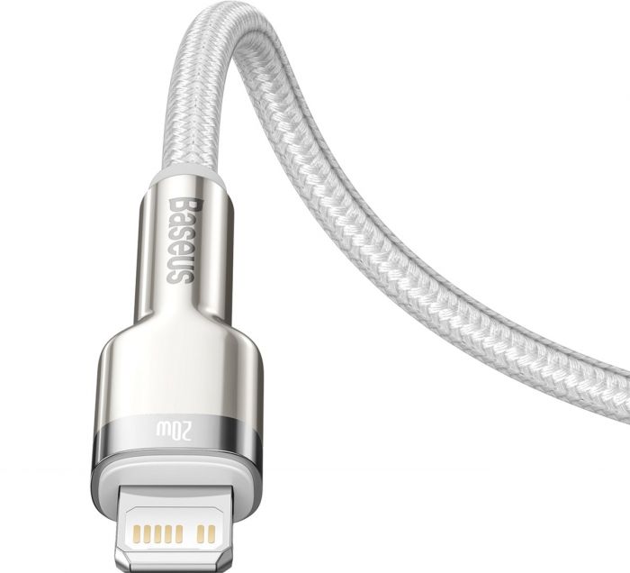 Кабель Baseus Cafule Metal USB-C-Lightning, 1м White (CATLJK-A02)