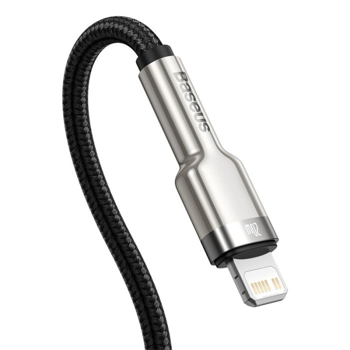 Кабель Baseus Cafule Metal USB-C-Lightning, 2м Black (CATLJK-B01)