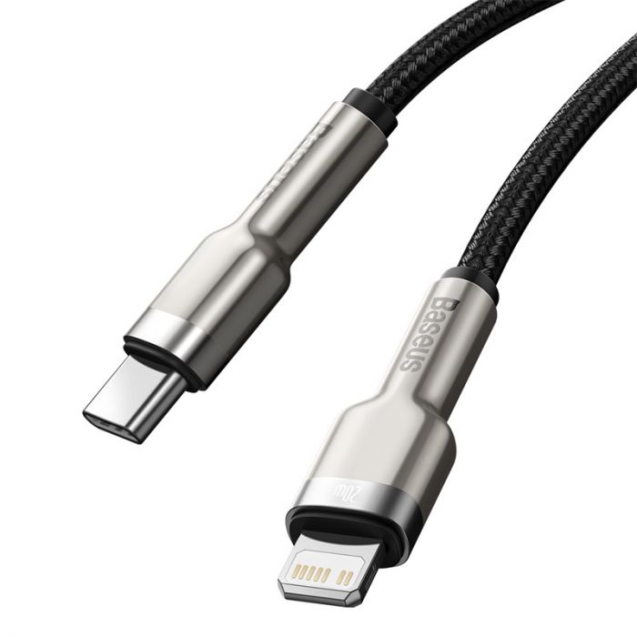 Кабель Baseus Cafule Metal USB-C-Lightning, 2м Black (CATLJK-B01)