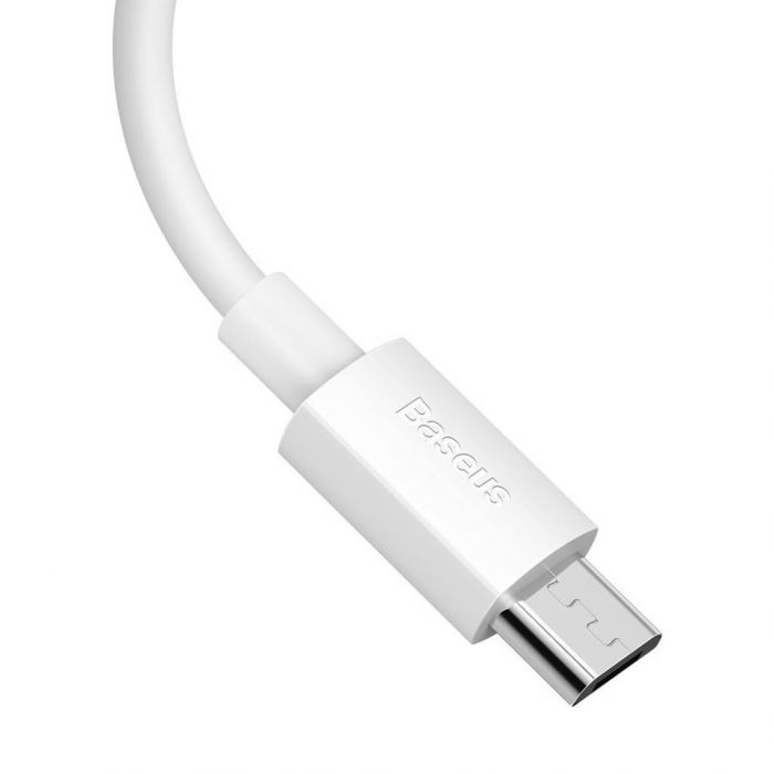 Кабель Baseus Simple Wisdom USB-MicroUSB, 1.5м White (TZCAMZJ-02)