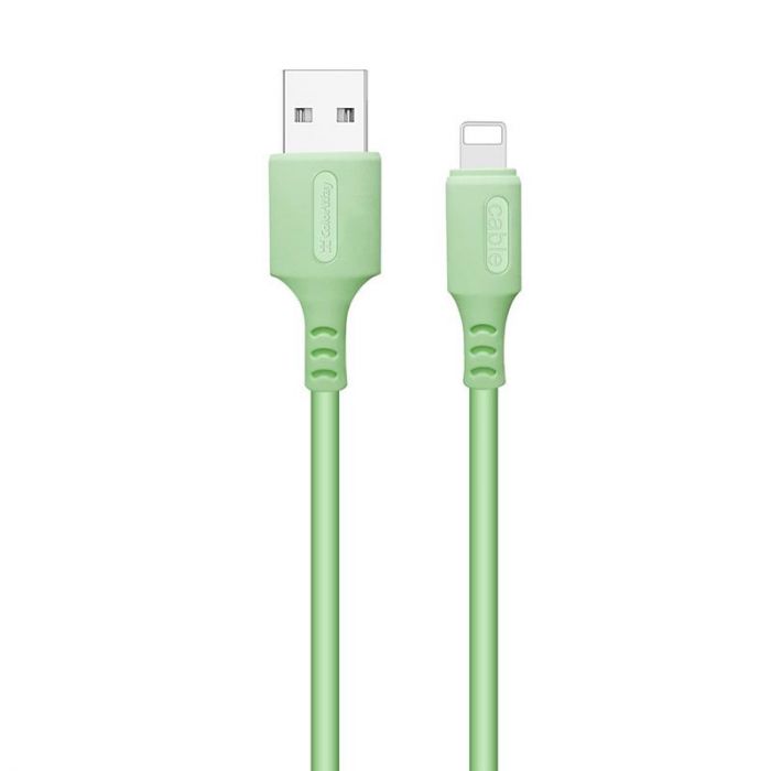 Кабель ColorWay USB-Lightning, soft silicone, 2.4А, 1м, Green (CW-CBUL042-GR)