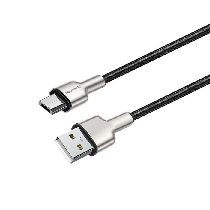 Кабель ColorWay USB - micro USB (M/M), Metal Head, 2.4 А, 1 м, Black (CW-CBUM046-BK)