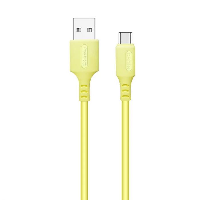 Кабель ColorWay USB - USB Type-C (M/M), soft silicone, 2.4 А, 1 м, Yellow (CW-CBUC043-Y)