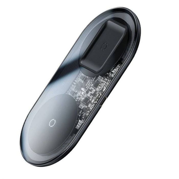 Безпровідний зарядний пристрій Baseus Simple 2in1 18W Pro Edition Transparent (WXJK-CA02)