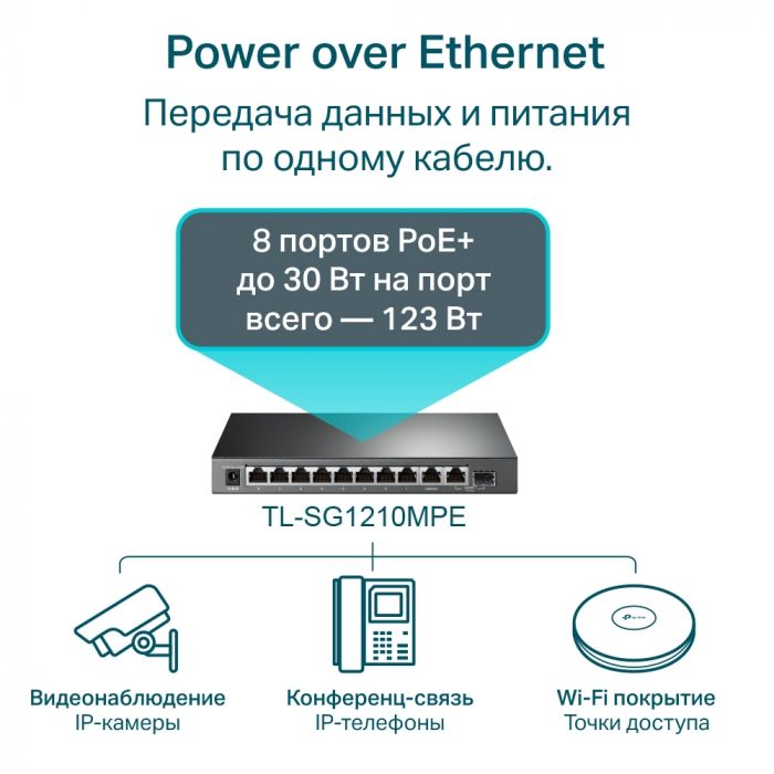 Комутатор TP-Link TL-SG1210MPE