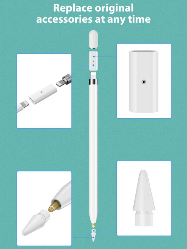 Адаптер Goojodoq для заряджання Apple Pencil 1 White (1005001579255331W)