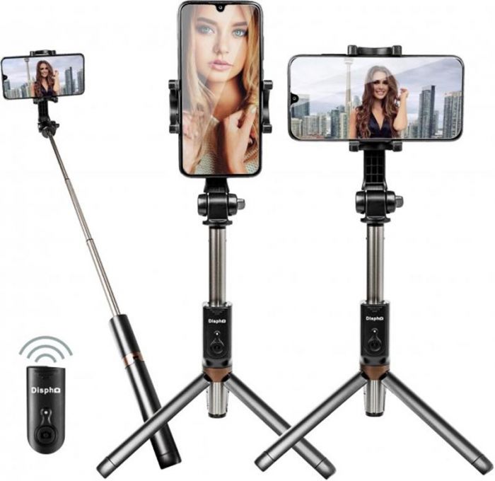 Трипод Dispho WS-18002 Selfie Stick Tripod Bluetooth Black (DSP-WS18002)